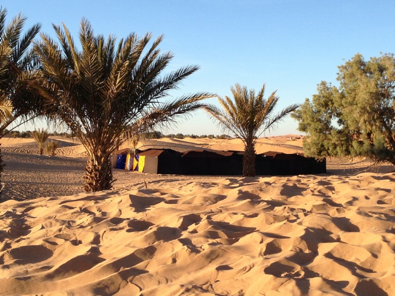 Traditional Merzouga desert bivouac