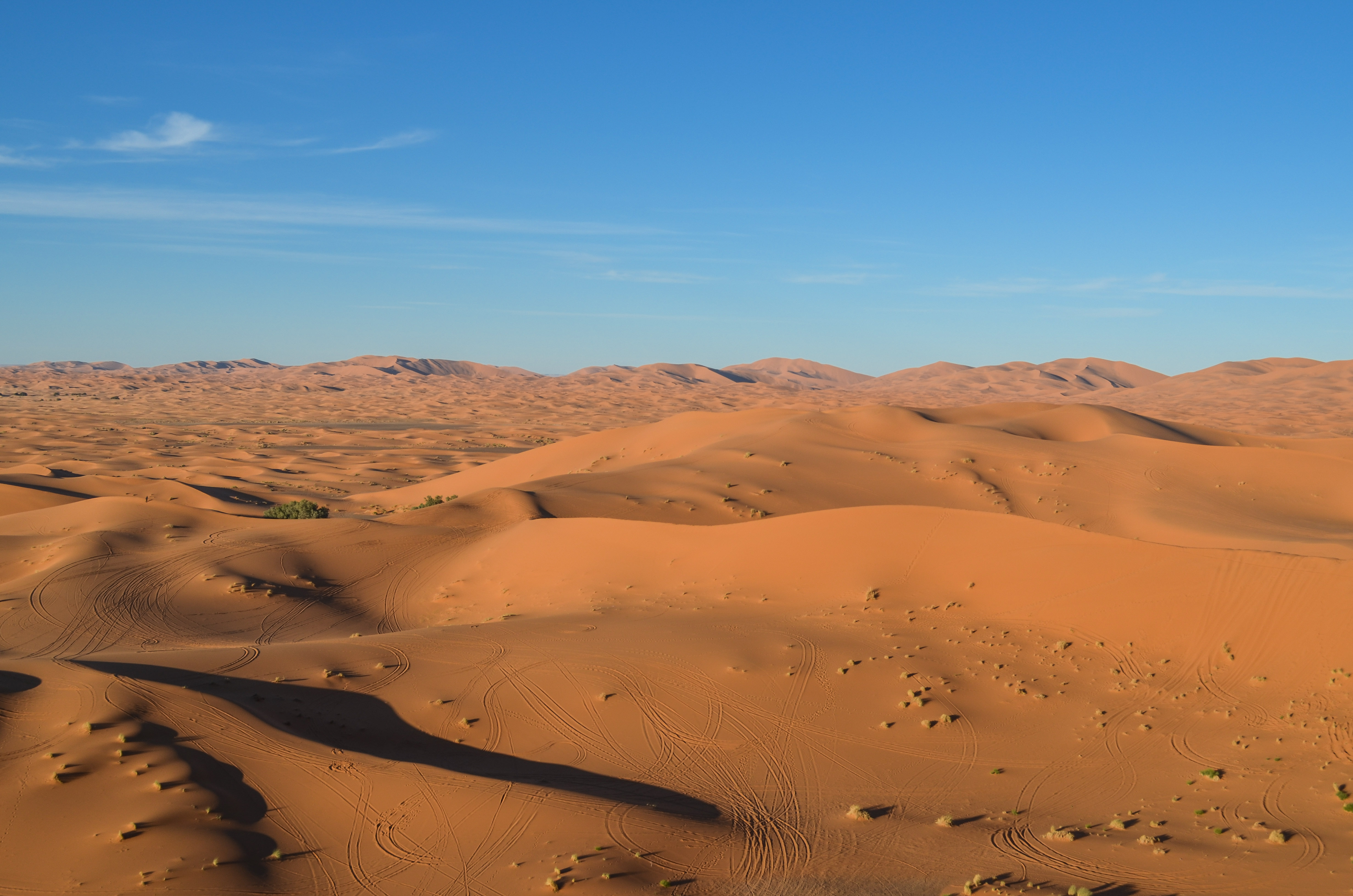 The changing light across the Erg Chebbi dunes near Merzouga